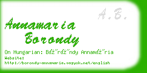 annamaria borondy business card